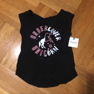 NEW! Arizona undercover unicorn girls black shirt